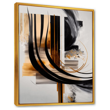 Gold Touch Art Deco III Framed Canvas, 24x32, Gold