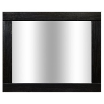 Natural Rustic Style Vanity Mirror, Ebony, 42"x30"