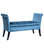 Corliving Antonio Storage Bench With Scrolled Arms, Blue Velvet