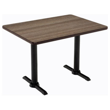 KFI Mode 30" x 48" Conference Table - Teak - Black T Base - Standard Height