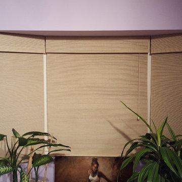 Woven Wood Shades - Guest Bedroom Bay Window