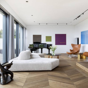 Music room with Amina invisible speakers providing hidden audio solutions
