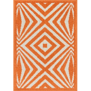 2'-5 x 3'-9 Loloi Terrace Collection HTC04 Ivory/Orange Contemporary Accent Rug