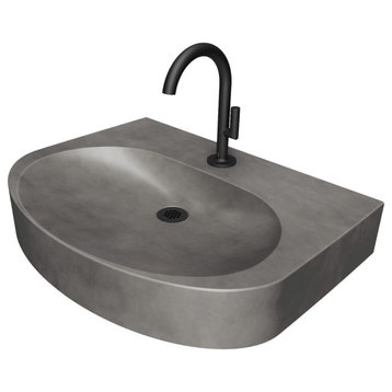 Ellipsa 24" Concrete Sink, Charcoal