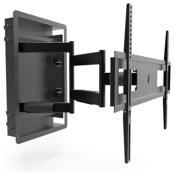 R500 Recessed In-Wall Full Motion TV Mount for 46-inch to 80-inch TVs - Black