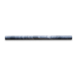 Stone Center Online - Bardiglio Gray Dark Grey Marble 3/4x12 Pencil Liner Trim Molding Honed, 1 piece - Accent Trim And Border Tile