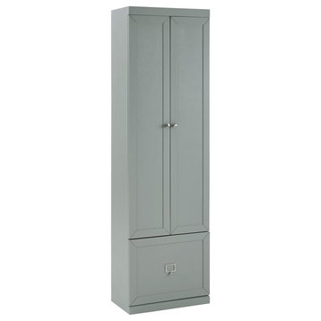 Crosley Furniture Harper Modern Wood/Metal Pantry Closet in Gray
