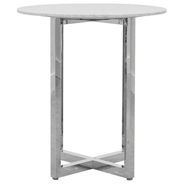 Modus Amalfi 32" Round Bar Marble Table in Taupe