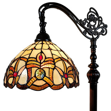 Tiffany Style Oldish Reading Floor Lamp, 62" Tall