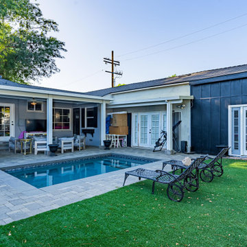 Installation of Pool & Surrounding Tile, Brick and Stone