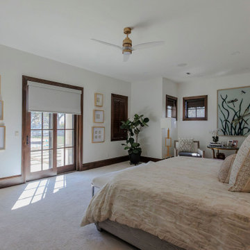 Spacious master bedroom with custom woodwork and design excellence