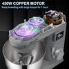 VEVOR 450W Stand Mixer 6-Speed Tilt-Head Dough Mixer 7.4 Qt Bowl 3 Attachments