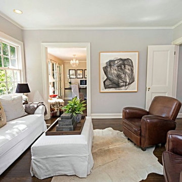 Den with Leather Club Chairs