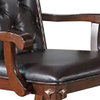 Kipp 28 Inch Set Of 2 Dining Armchairs Button Tufted Black Faux Leather