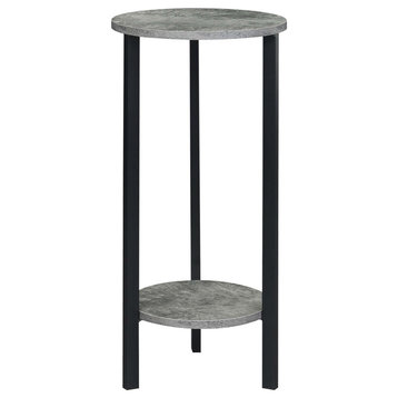 Graystone 31" 2 Tier Plant Stand, Cement/Black