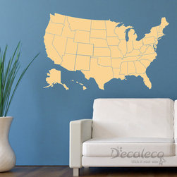 LARGE USA Map wall decal - Wall Decals