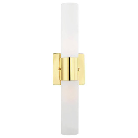 Livex Lighting Aero 2-Light ADA Bath Vanity Wall Light, Polished Brass