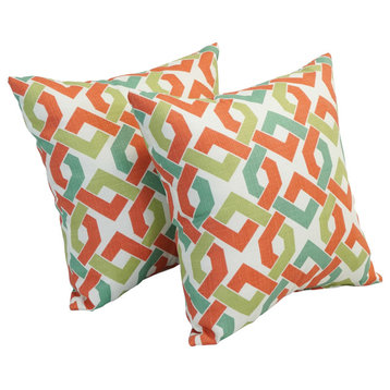 17" Square Polyester Outdoor Throw Pillows, Set of 4, Rieser Mango