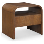 Meridian Furniture - Giada Solid Wood And Veneer Nightstand, Brown, Night Stand - Indulge in the allure of the Brown Oak And Ash Burl Veneer Giada Night Stand by Meridian Furniture. Its captivating design and luxurious Brown Oak And Ash Burl Veneer elevate any space with effortless elegance. Crafted with precision and durability in mind, this stunning piece becomes the focal point of gatherings, fostering moments of connection and warmth. Embrace sophistication and style with the Giada Night Stand, a testament to exquisite taste and timeless beauty.