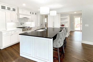 Example of a beach style kitchen design in Denver