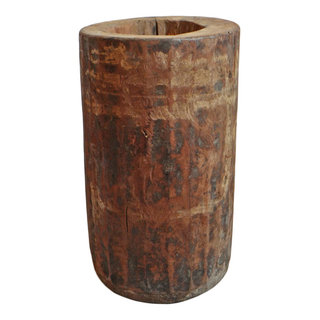Tall Bleached Wood Asian Planter