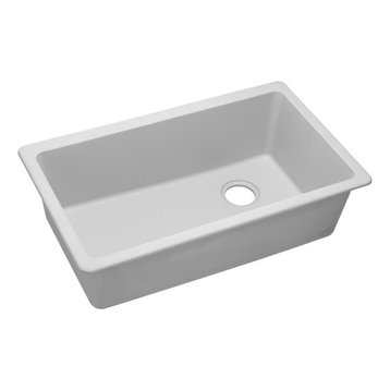 Elkay Quartz Classic 33"x18.75"x9.5", 1-Bowl Undermount Sink, White