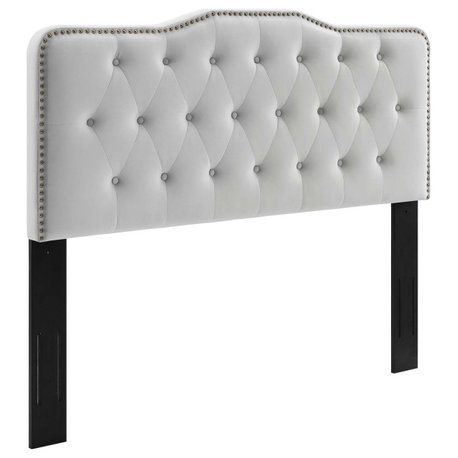 Sophia Tufted Performance Velvet King/California King Headboard, Light Gray