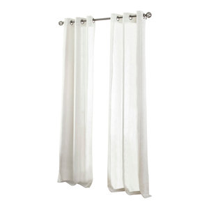 Linden Grommet Sheer Curtain Panel Pair Ivory 37 X84