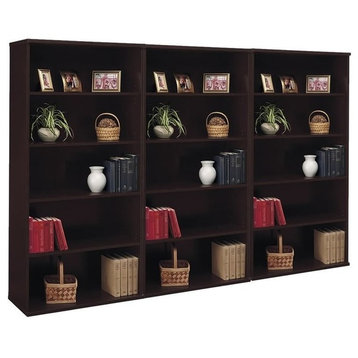 Bush Business Furniture Series C 5 Shelf Wall Bookcase in Mocha Cherry