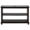 Panama Brown Contemporary Wood and Glass Sofa Table