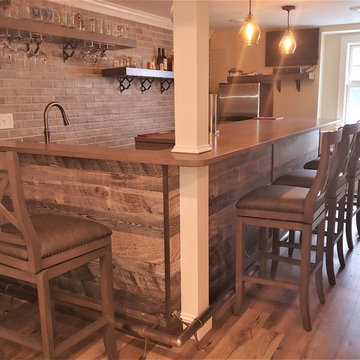 Basement Remodel with Bar and Bathroom