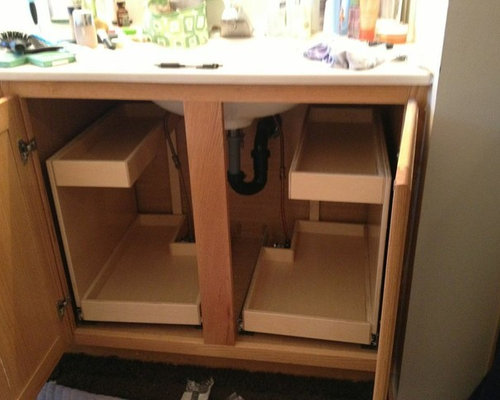 Bathroom Pull Out Shelves Bathroom Pull Out Shelves With Risers And Notched Corners Cabinets
