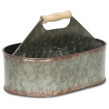 Penly Galvanized Oval 4 Slot Caddy - Small