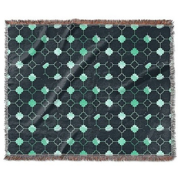 "Blue Grid" Woven Blanket 80"x60"