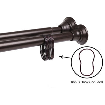 Utopia Alley Rustproof Aluminum Double Tension Straight Shower Curtain Rod 42-72, Oil Rubbed Bronze