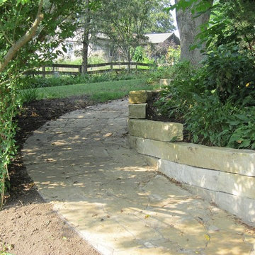 Limestone Walkway and Retaining Wall