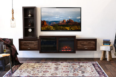 Floating Fireplace TV Console - ECO GEO Espresso