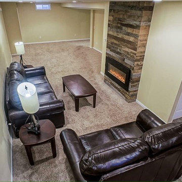 modern rustic fireplace
