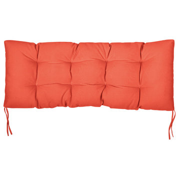 Sorra Home Sunbrella Canvas Indoor/Outdoor Tufted Bench Cushion, Melon, 37 X 17