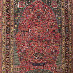 Antique Persian Qashqai rug 5'3 X 7'10 - Area Rugs