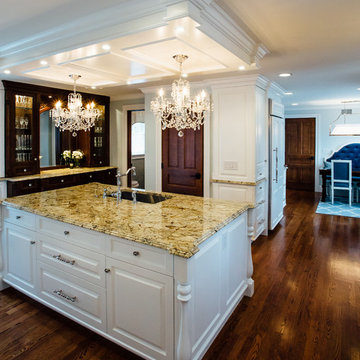 White Kitchen with Blue China Hutch
