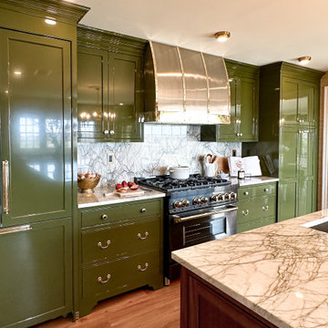 High-gloss Olive Green Kitchen