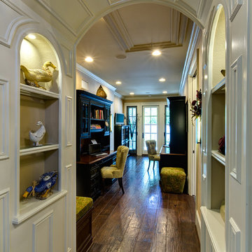 Traditional (with a twist) Arched Hallway & Study Area.
