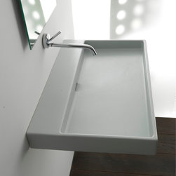 WS Bath Collections Urban 100 Wall Mount Sink 39.4" - Bathroom Sinks