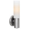 Access Lighting 20435 Cobalt 12" Tall Bathroom Sconce - Brushed Steel / Opal