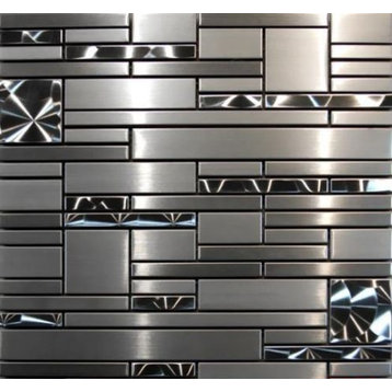 Magic Pattern Mosaic Blend Tile, Stainless Steel, Multi-Color, 10 Sq. ft.