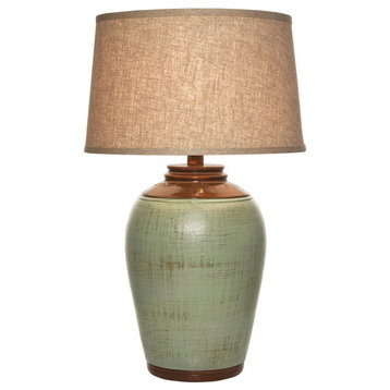 Tuscan Table Lamp With Shade, Celadon Green