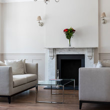 grey fireplace