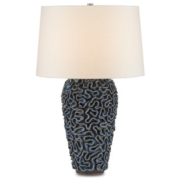 Milos 1-Light Table Lamp in Blue