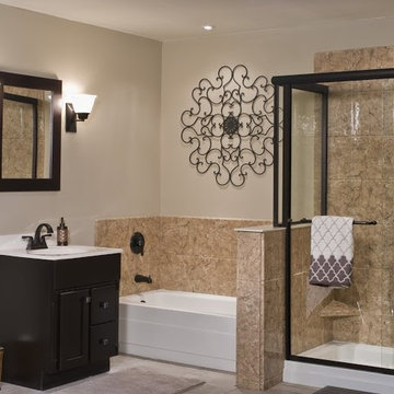 Traditional Espresso Vanity with Storage Below